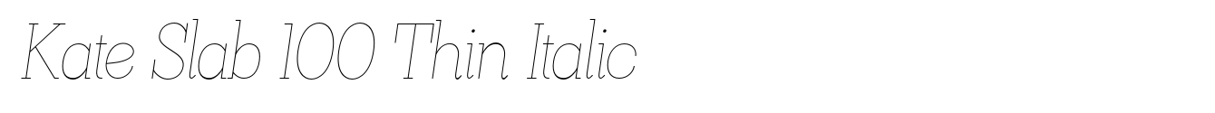 Kate Slab 100 Thin Italic image